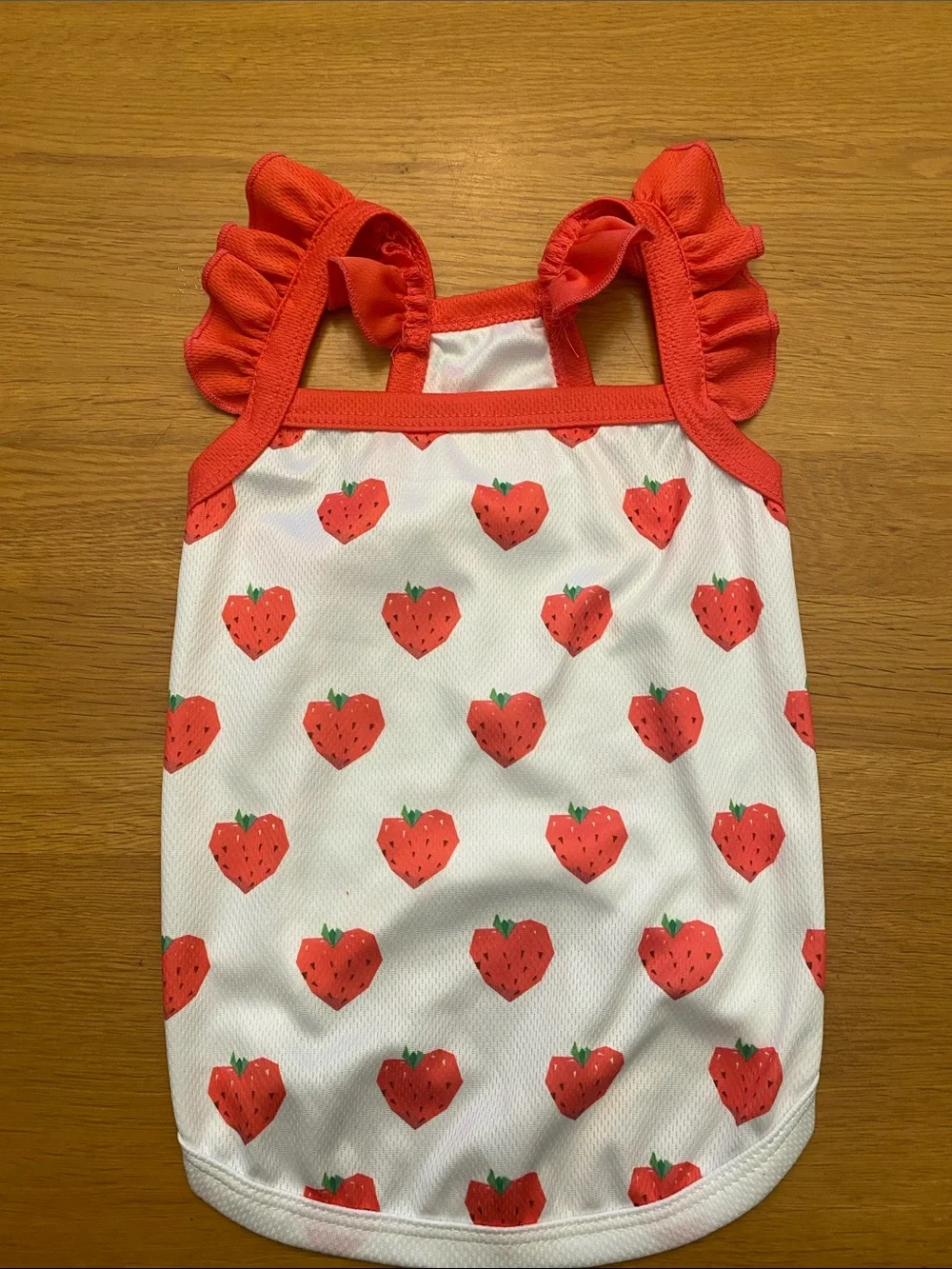 Strawberry Print Pet Tank - Red/White
